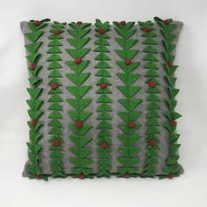 Wool Blend Felt 3D Christmas Tree Throw Pillow